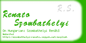 renato szombathelyi business card